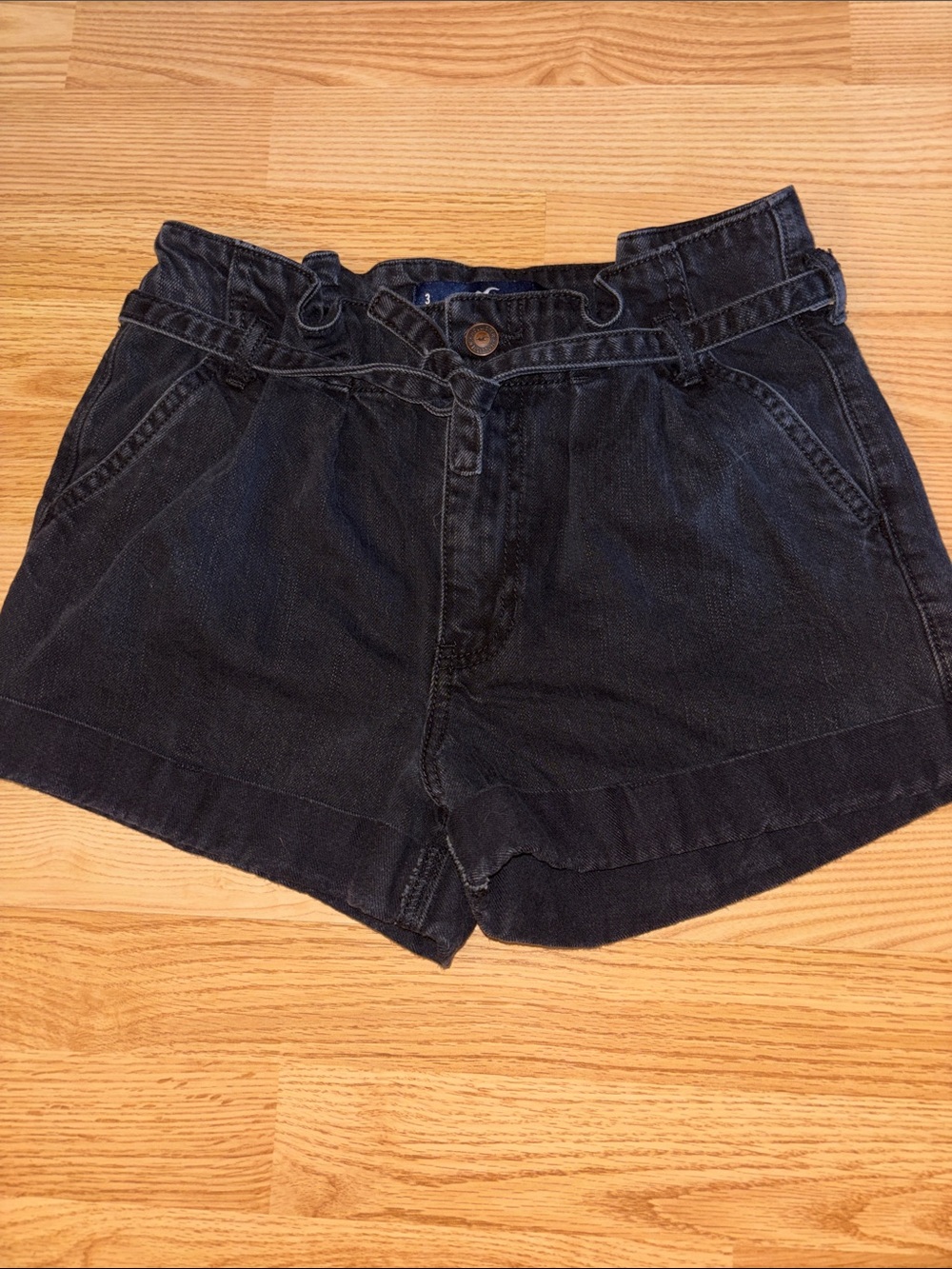 Hollister- High-Waist Black Denim Women’s Shorts